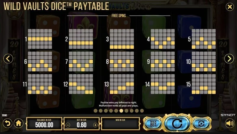 Wild Vaults Dice - zaslon Card Gamble z podvojitvijo glede na barvo karte